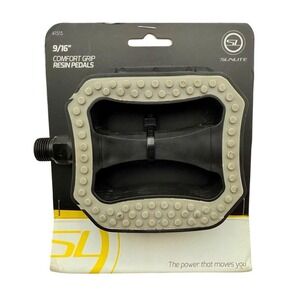 Sunlite 9/16" Comfort Grip Resin Bike Pedals Black Gray Reflectors New